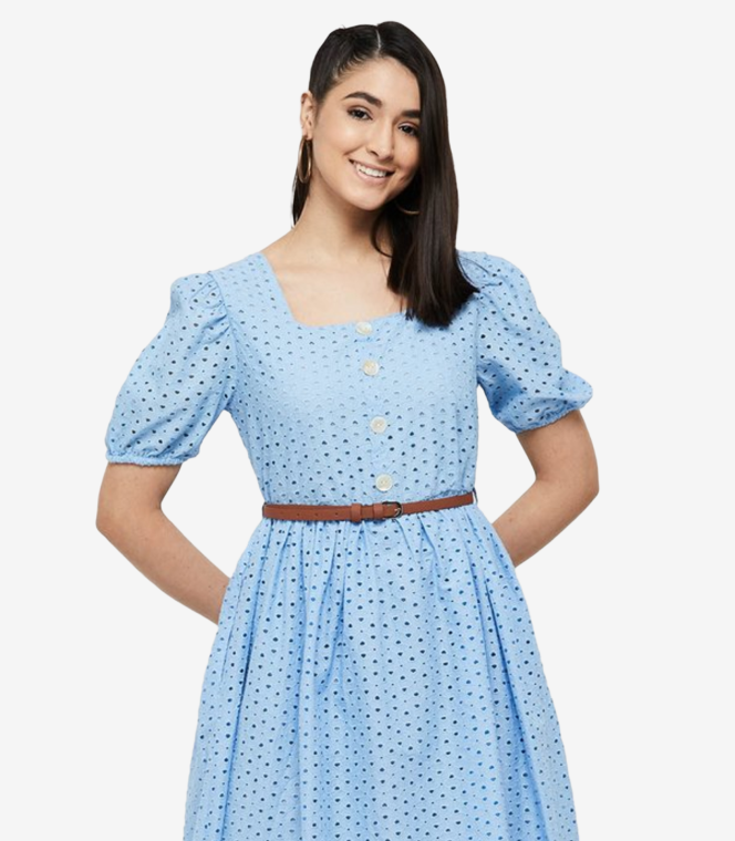 Warm Fit-and-Flare Winter Dress