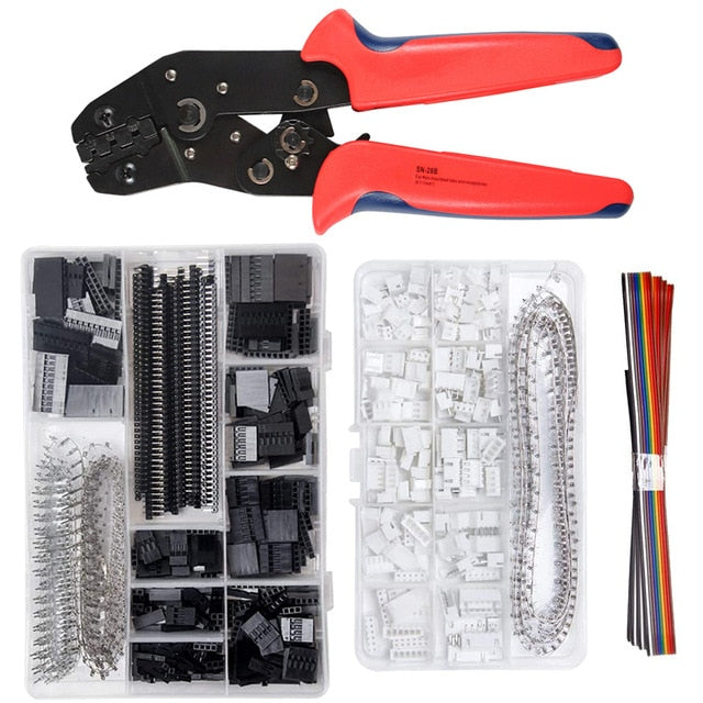 SN-28B 0.1-1mm² Crimping pliers tool set-1550pcs 2.54mm Dupont connectors and crimp pins，460pcs 2.54 mm JST-XH JST connector kit