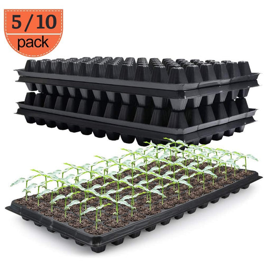 AMKOY 5/10pcs 32/72/105 Cells Seedling Starter Tray Extra Strength Seed Germination Plant Flower Pots Nursery Grow Box Garden