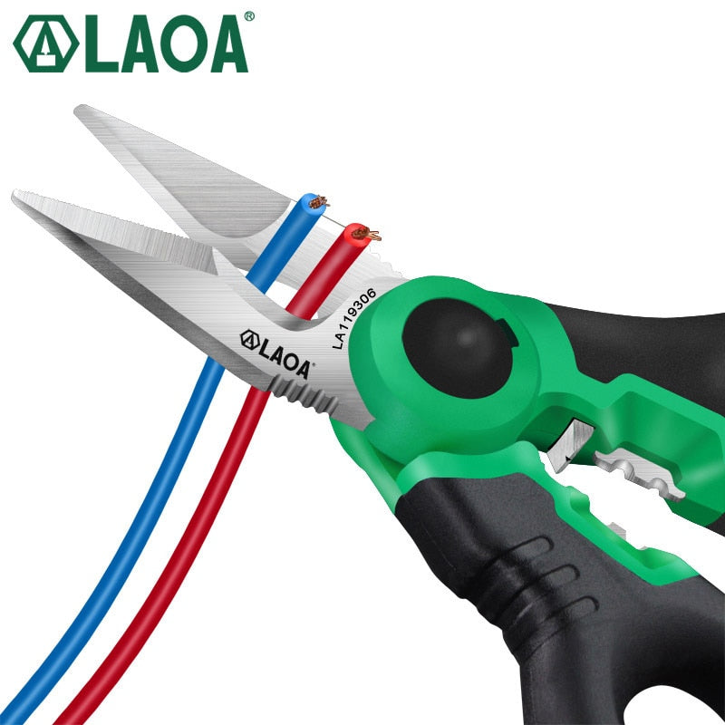 LAOA Electrician Scissors 6" Wire Cutter Crimpper Stainless Wire stripper Cable Cutting  Crimping Tool