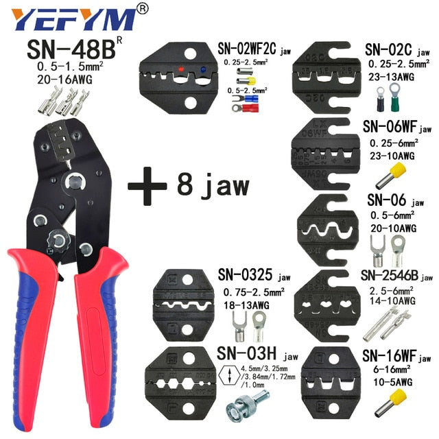 Crimping Pliers Set SN-48BS(=SN-48B+SN-28B) Jaw Kit for 2.8 4.8 6.3 VH3.96/Tube/Insulation Terminals Electrical Clamp Min Tools