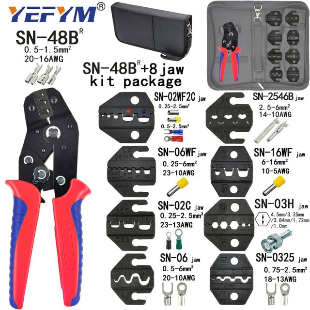 Crimping Pliers Set SN-48BS(=SN-48B+SN-28B) Jaw Kit for 2.8 4.8 6.3 VH3.96/Tube/Insulation Terminals Electrical Clamp Min Tools