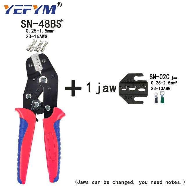 Crimping Pliers Set SN-48BS(=SN-48B+SN-28B) Jaw Kit for 2.8 4.8 6.3 VH3.96/Tube/Insulation Terminals Electrical Clamp Min Tools