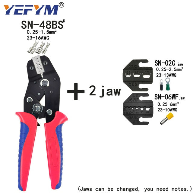 Crimping Pliers Set SN-48BS(=SN-48B+SN-28B) Jaw Kit for 2.8 4.8 6.3 VH3.96/Tube/Insulation Terminals Electrical Clamp Min Tools