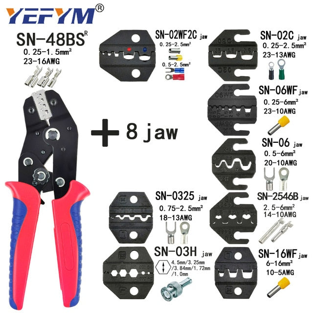 Crimping Pliers Set SN-48BS(=SN-48B+SN-28B) Jaw Kit for 2.8 4.8 6.3 VH3.96/Tube/Insulation Terminals Electrical Clamp Min Tools