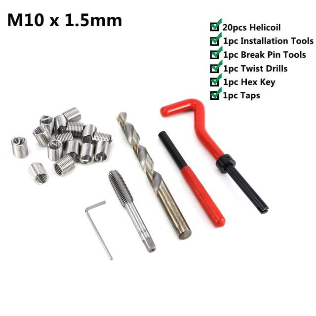 XCAN Thread Repair Tool Kit 25pcs M3/M4/M5/M6/M7/M8/M10/M12/14 for Restoring Damaged Threads Spanner Wrench Twist Drill Bit Kit