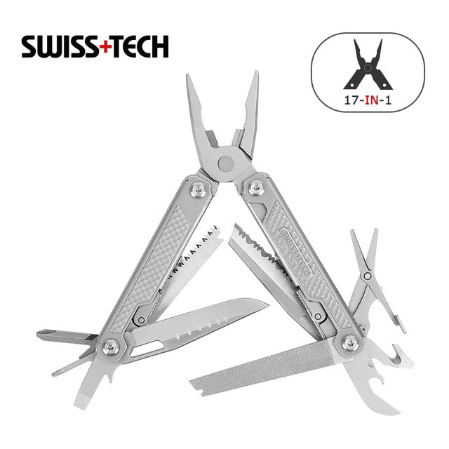 SWISS TECH 17 in 1 Multi Plier Folding Plier Wire Stripper Outdoor Camping Multitool Pocket Mini Portable New Arrival Pliers