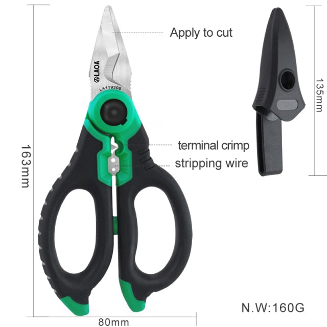 LAOA Electrician Scissors 6" Wire Cutter Crimpper Stainless Wire stripper Cable Cutting  Crimping Tool