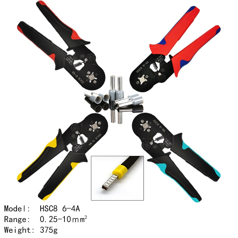 Tubular Terminal Crimping Tool Mini Electrician's Pliers Hand Tools HSC8 6-4 0.06-10mm2 28-7AWG High Precision Pliers Set