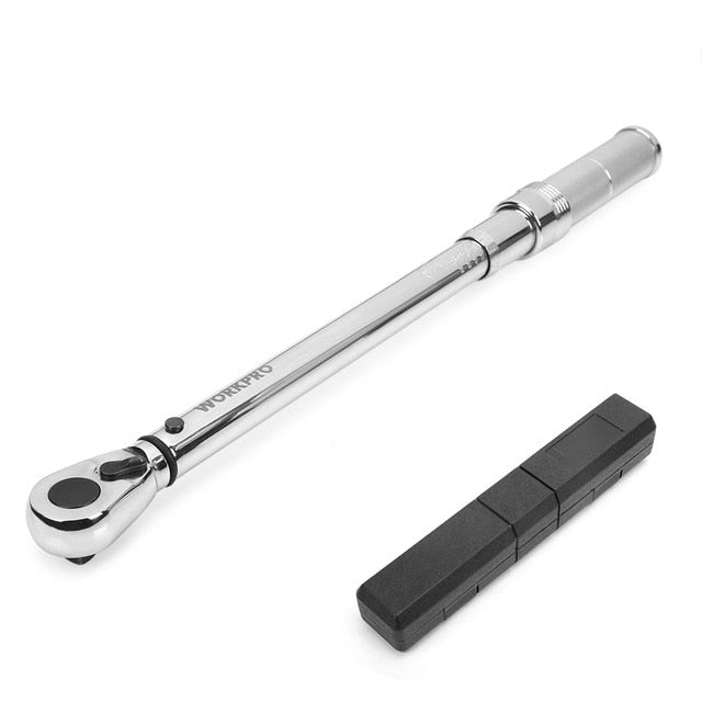 WORKPRO 1/4'' 3/8'' 1/2'' Square Drive Torque Wrench 5-100 Ft-lb Two-way Precise Ratchet Wrench Repair Spanner Key