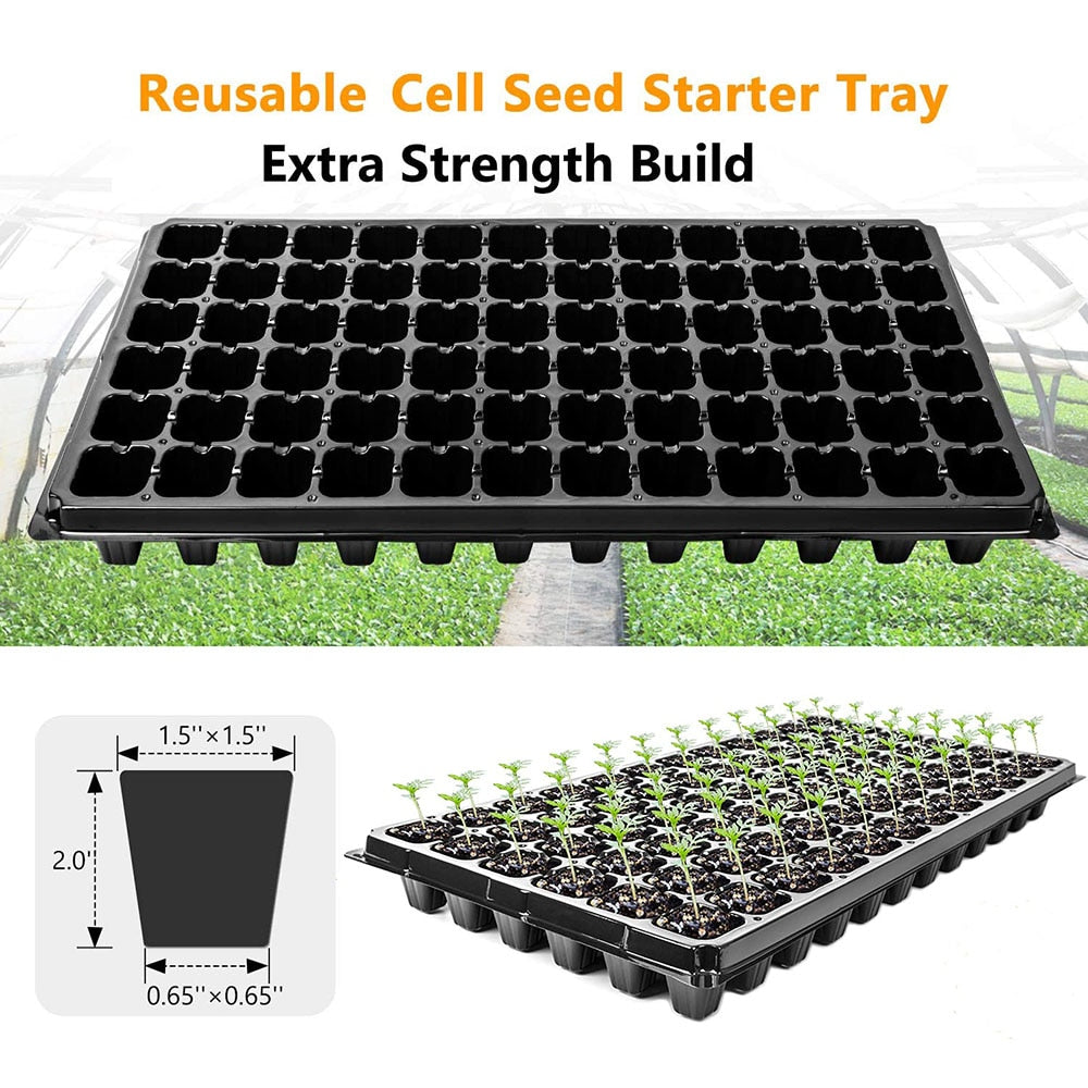 10Pcs Cells Seedling Starter Tray Extra Strength Seed Germination Plant Flower Pots Nursery Grow Box Propagation For Gardening