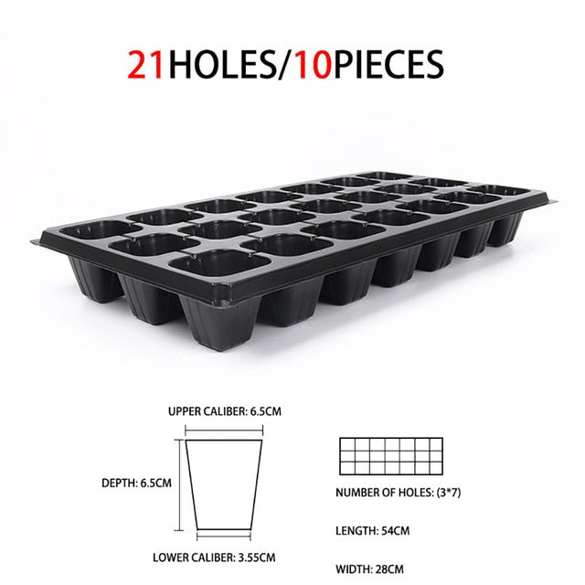 10Pcs Cells Seedling Starter Tray Extra Strength Seed Germination Plant Flower Pots Nursery Grow Box Propagation For Gardening