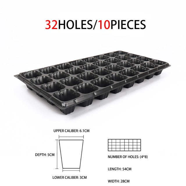 10Pcs Cells Seedling Starter Tray Extra Strength Seed Germination Plant Flower Pots Nursery Grow Box Propagation For Gardening