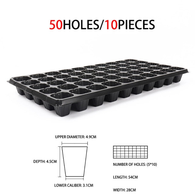 10Pcs Cells Seedling Starter Tray Extra Strength Seed Germination Plant Flower Pots Nursery Grow Box Propagation For Gardening