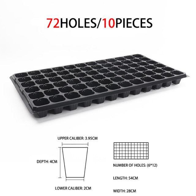 10Pcs Cells Seedling Starter Tray Extra Strength Seed Germination Plant Flower Pots Nursery Grow Box Propagation For Gardening