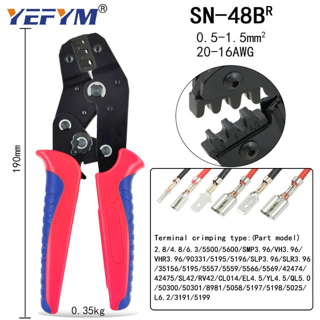 Crimping Pliers Set SN-48BS(=SN-48B+SN-28B) Jaw Kit for 2.8 4.8 6.3 VH3.96/Tube/Insulation Terminals Electrical Clamp Min Tools