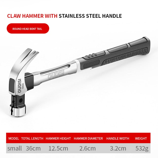 OUDISI Heavy Claw Hammer 100Z/130Z Nail Hammer Tool Steel Woodworking Striking Tools Magnetic Automatic Nail Suction Hammer