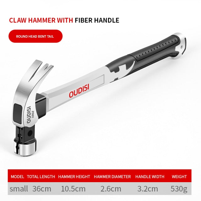 OUDISI Heavy Claw Hammer 100Z/130Z Nail Hammer Tool Steel Woodworking Striking Tools Magnetic Automatic Nail Suction Hammer