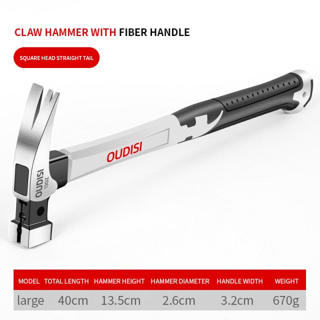 OUDISI Heavy Claw Hammer 100Z/130Z Nail Hammer Tool Steel Woodworking Striking Tools Magnetic Automatic Nail Suction Hammer