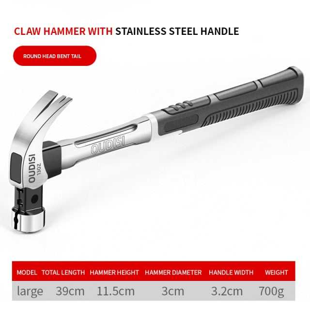 OUDISI Heavy Claw Hammer 100Z/130Z Nail Hammer Tool Steel Woodworking Striking Tools Magnetic Automatic Nail Suction Hammer