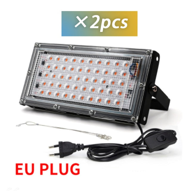 2pcs 50W LED Grow Light 220V Full Spectrum Phytolamp For Plants Outdoor Indoor Greenhouse Flower Seeds Grow Tent Box LED Lamps