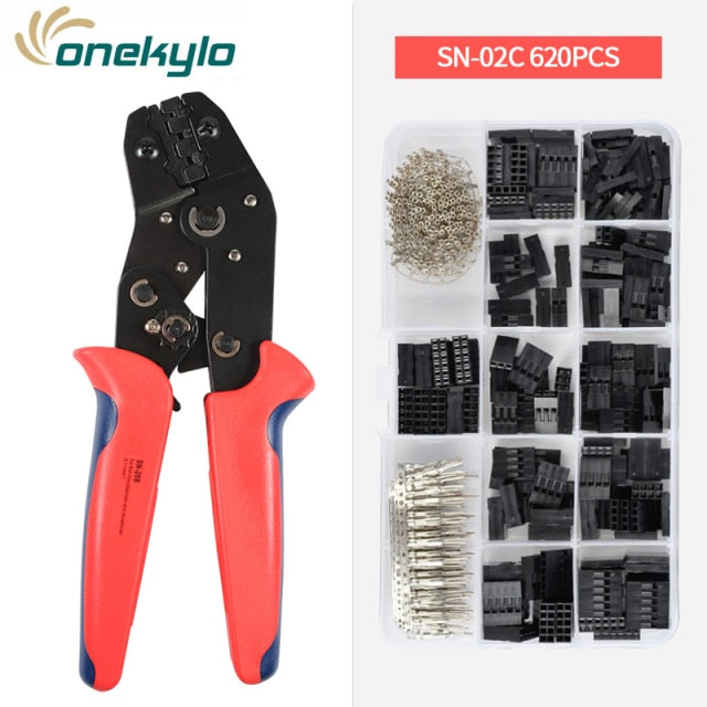 SN-28B 0.1-1mm² Crimping pliers tool set-1550pcs 2.54mm Dupont connectors and crimp pins，460pcs 2.54 mm JST-XH JST connector kit