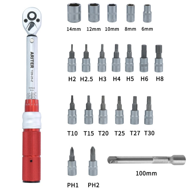 ARITER torque wrench 0.5-500N.m 1/4 3/8 1/2 Square Drive High-accuracy Car Bike Repair Hand Tools Spanner Torque key