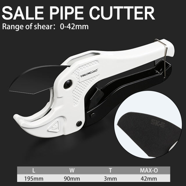 DTBD PVC Pipe Cutter 36mm 42mm 64mm Aluminum Alloy Body Ratchet Scissors Tube Cutter PVC/PU/PP/PE Hose Cutting Hand Tools