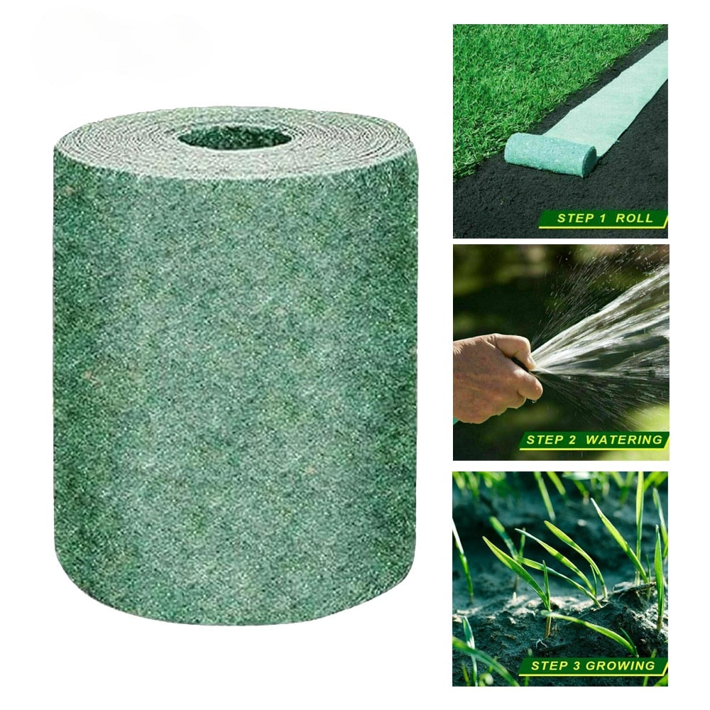 1000cm Lawn Planting Fertilizer Paper Grass Mat No Seeds Biodegradable Artificial Lawns Fake Turf Carpets Home Garden Floor