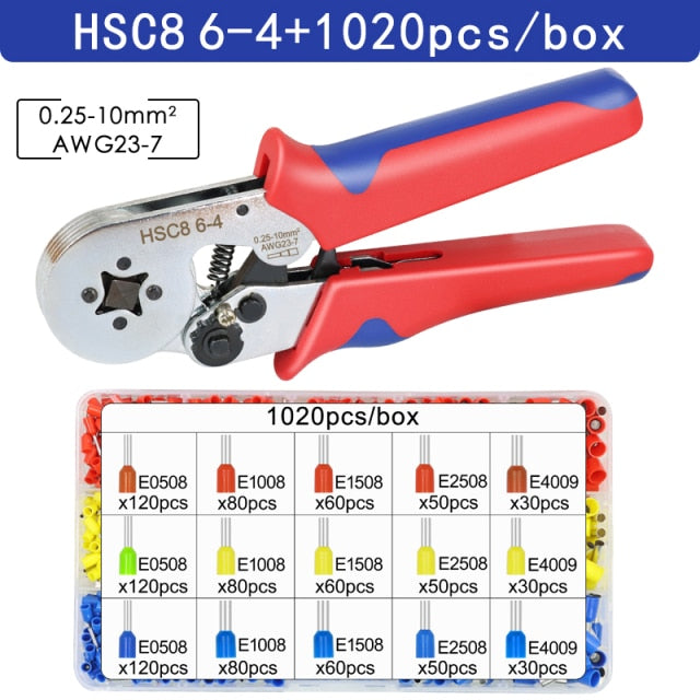 Tubular terminal crimping tools mini electrical pliers HSC8 10SA/6-4 0.25-10mm2 23-7AWG 6-6 0.25-6mm2 high precision clamp sets