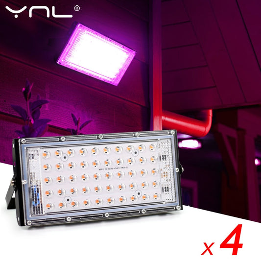 4Pcs/lot LED Grow Light Full Spectrum LED 50W AC 220V Flower Seeding Phyto Lamp Plant Floodlight Indoor Greenhouse Spotlight