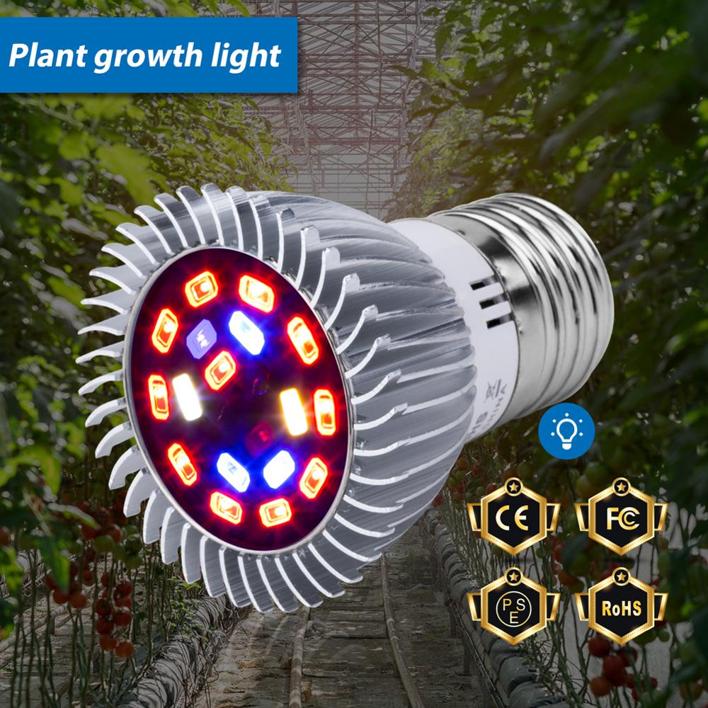 E27 LED Grow Lights Full Spectrum Plant Grow 18W 28W Phyto Lamp For Garden Plants Flower Seeds Garden Vegetables Hydroponie Box