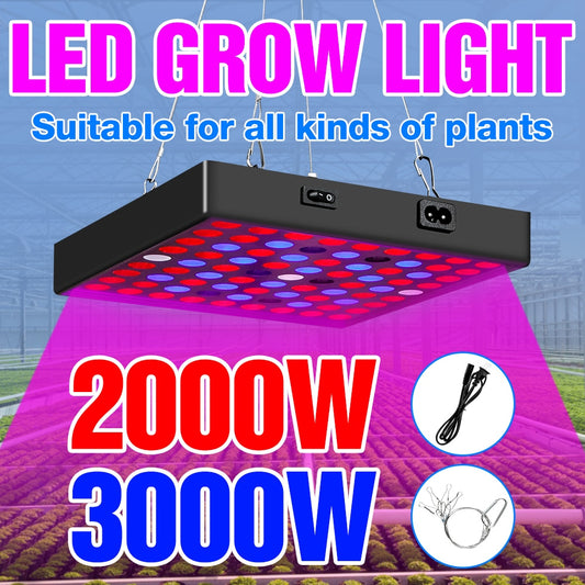 LED Hydroponics Full Spectrum Phyto Grow Light 100V LED Plant Lamp 2000W 3000W LED Bulb Home Tent Grow Box Seeds Veg Fitolampy