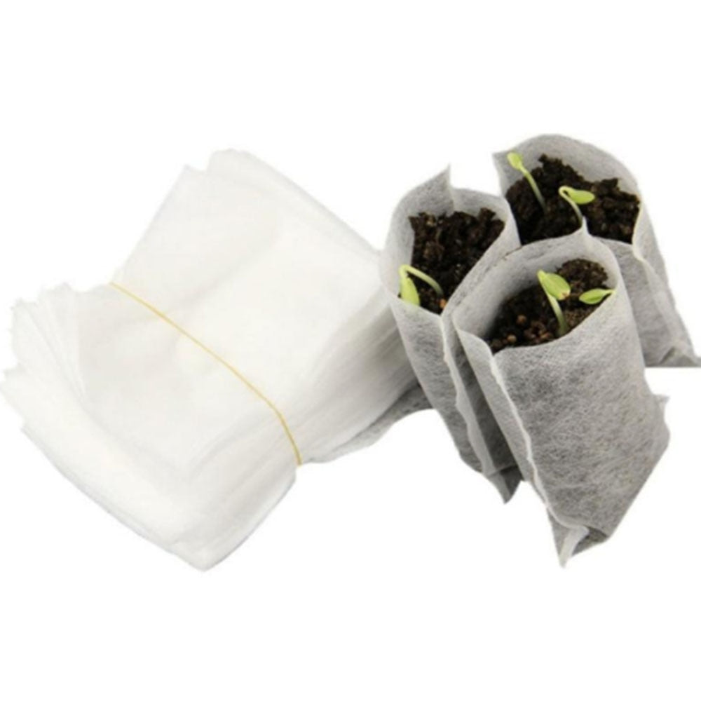 100pcs Biodegradable Seed Nursery Bags Nursery Flower Pots Vegetable Transplant Breeding Pots Garden Planting Nursery Plant