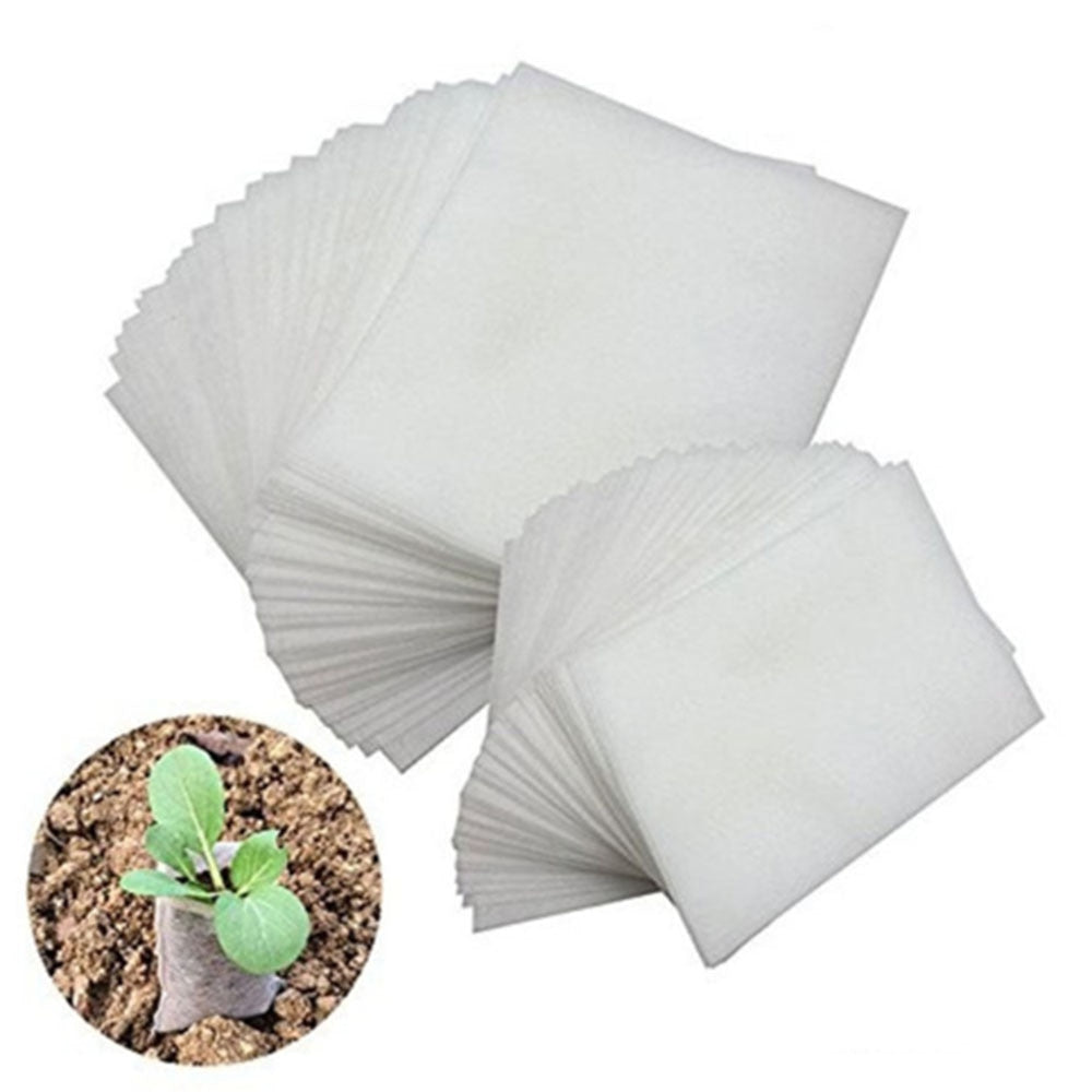 Biodegradable Seeding Bag 8*10cm 100pcs Non Woven Fabric Plant Grow Seedling Pot Nursery Small Pouch For Transplant Flower Breed