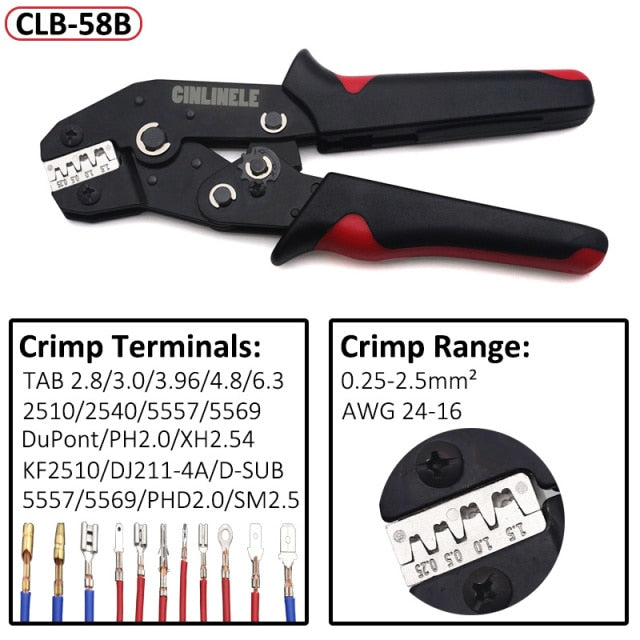 DuPont/D-SUB Terminals Crimping Pliers Hand Tools Robust Crimper Dies Set With Canvas Bag for PH2.0 XH2.55557 VH3.96 JST1.25