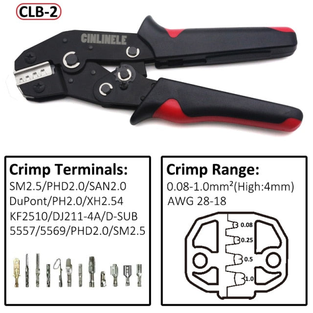 DuPont/D-SUB Terminals Crimping Pliers Hand Tools Robust Crimper Dies Set With Canvas Bag for PH2.0 XH2.55557 VH3.96 JST1.25