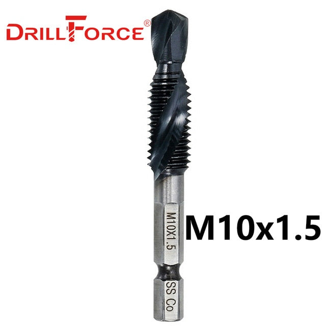 6PCS M3-M10 Screw Tap Drill Bits HRC89 TiAlN Coated HSSCO M35 Cobalt Taps Metric Combination Bit 1/4" IN Hex Quick Change