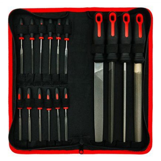 17 Pcs Metal Hand File Set Kit Including Flat, Round, Triangle, Half Round File and Needle Files, Craft Files Tools